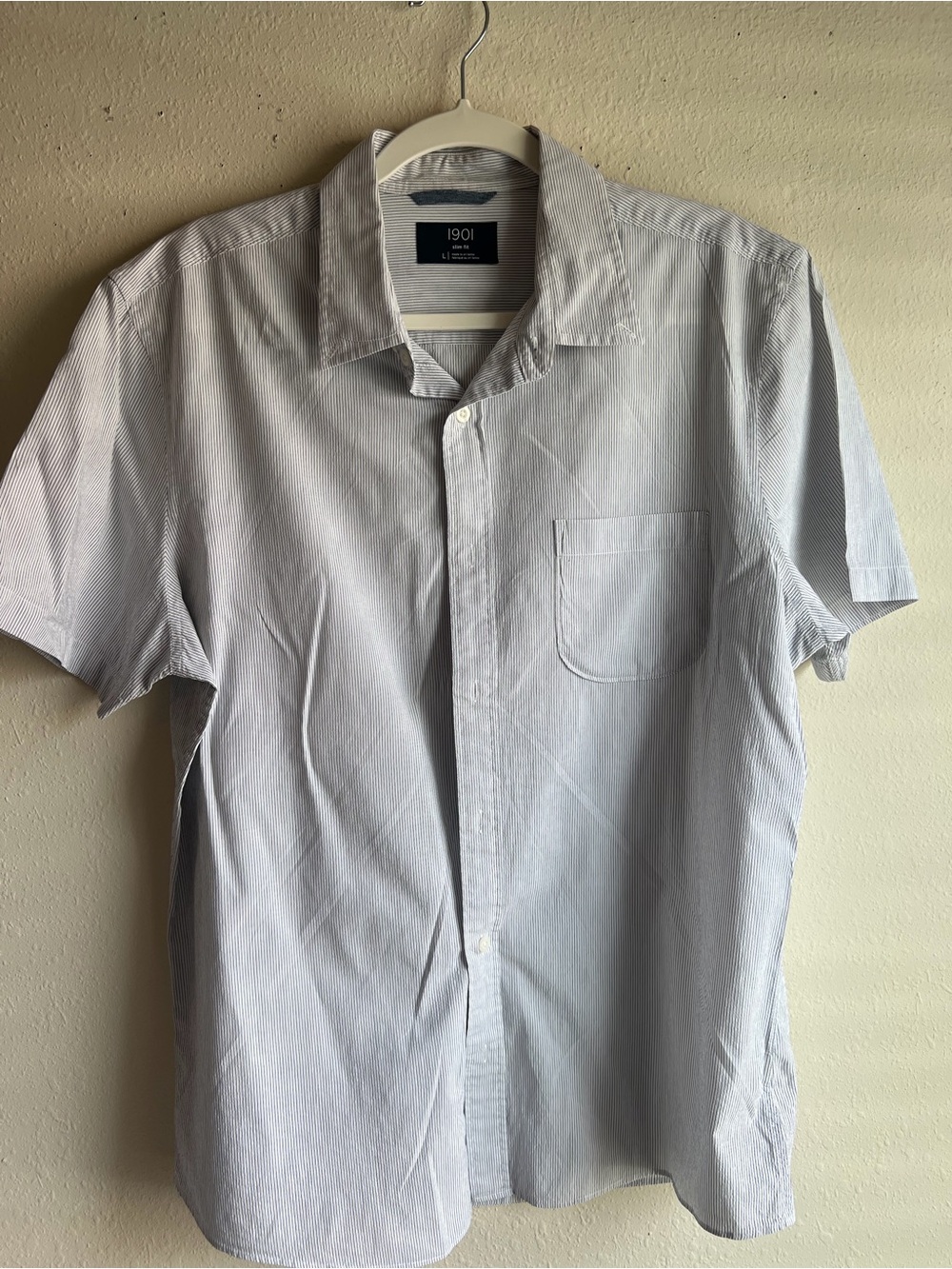 1901 Men's Pale Blue Short-Sleeve Button-Down Shirt